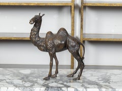 French Turn of the Century Cast Bronze Camel Statuette with Dark Patina, 1900s
