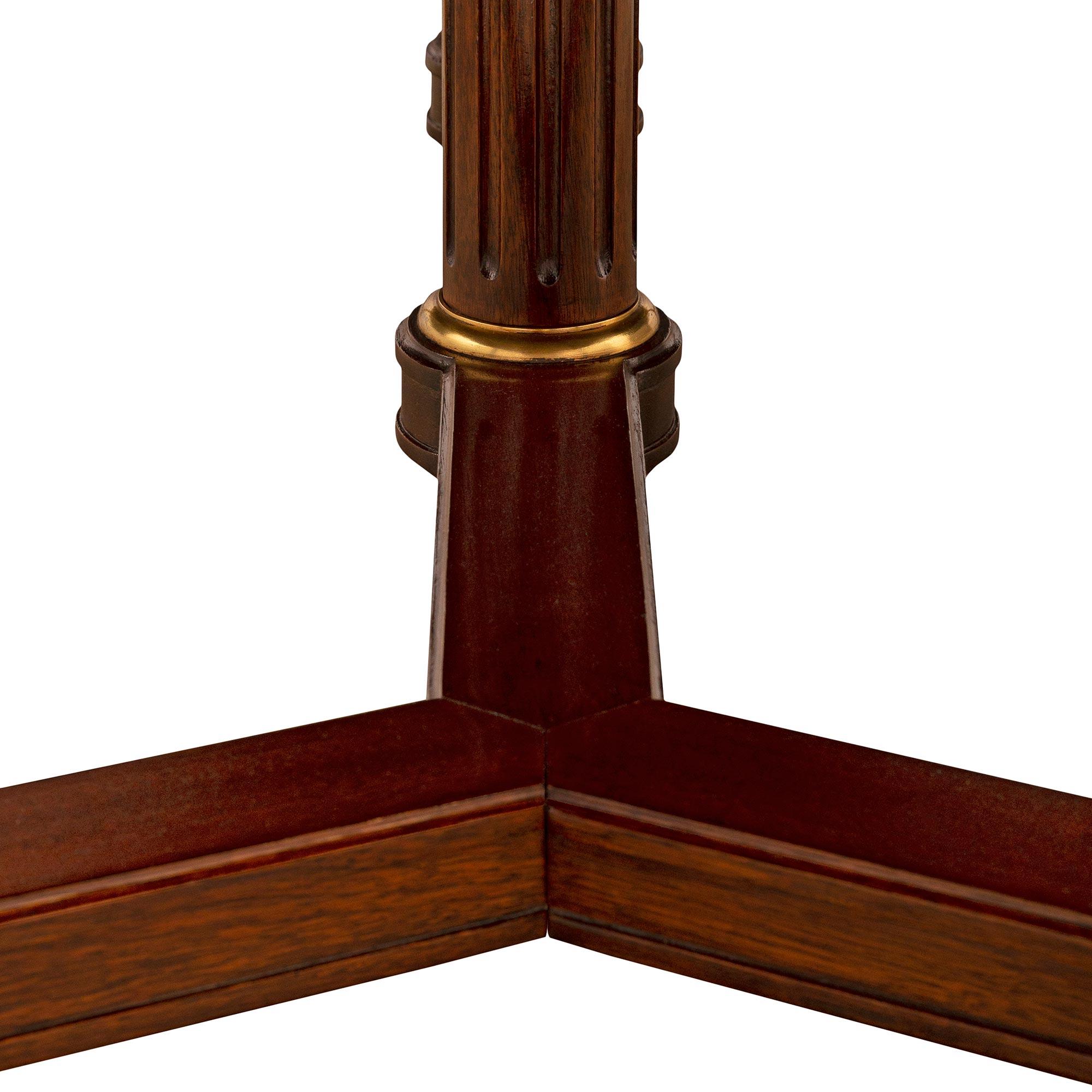 French Turn of the Century Empire St. Flamed Mahogany and Ormolu Dining Table For Sale 8