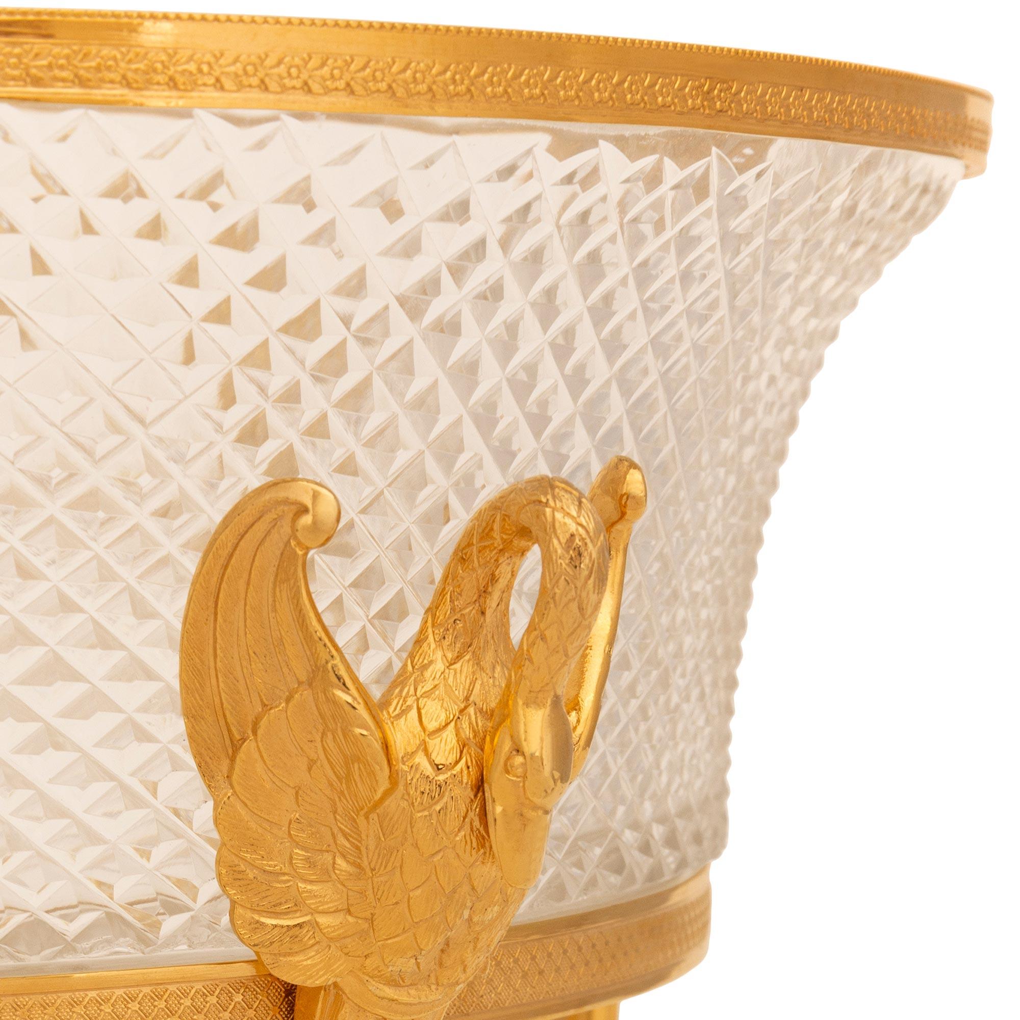 French Turn of the Century Empire st. Ormolu and Crystal centerpiece For Sale 1