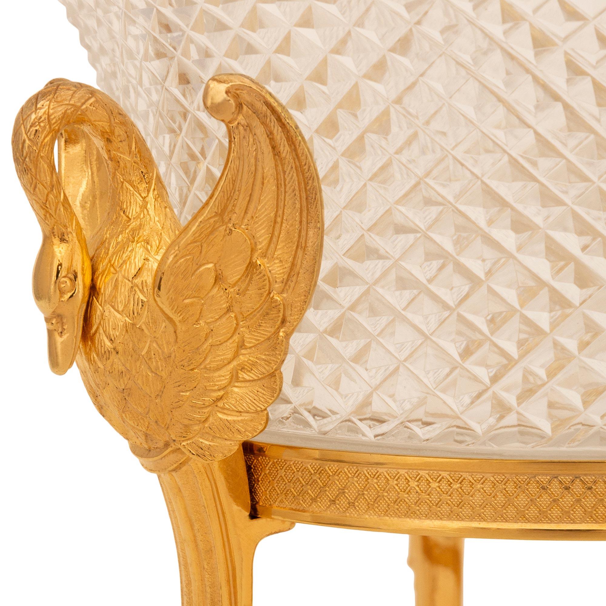 French Turn of the Century Empire st. Ormolu and Crystal centerpiece For Sale 2