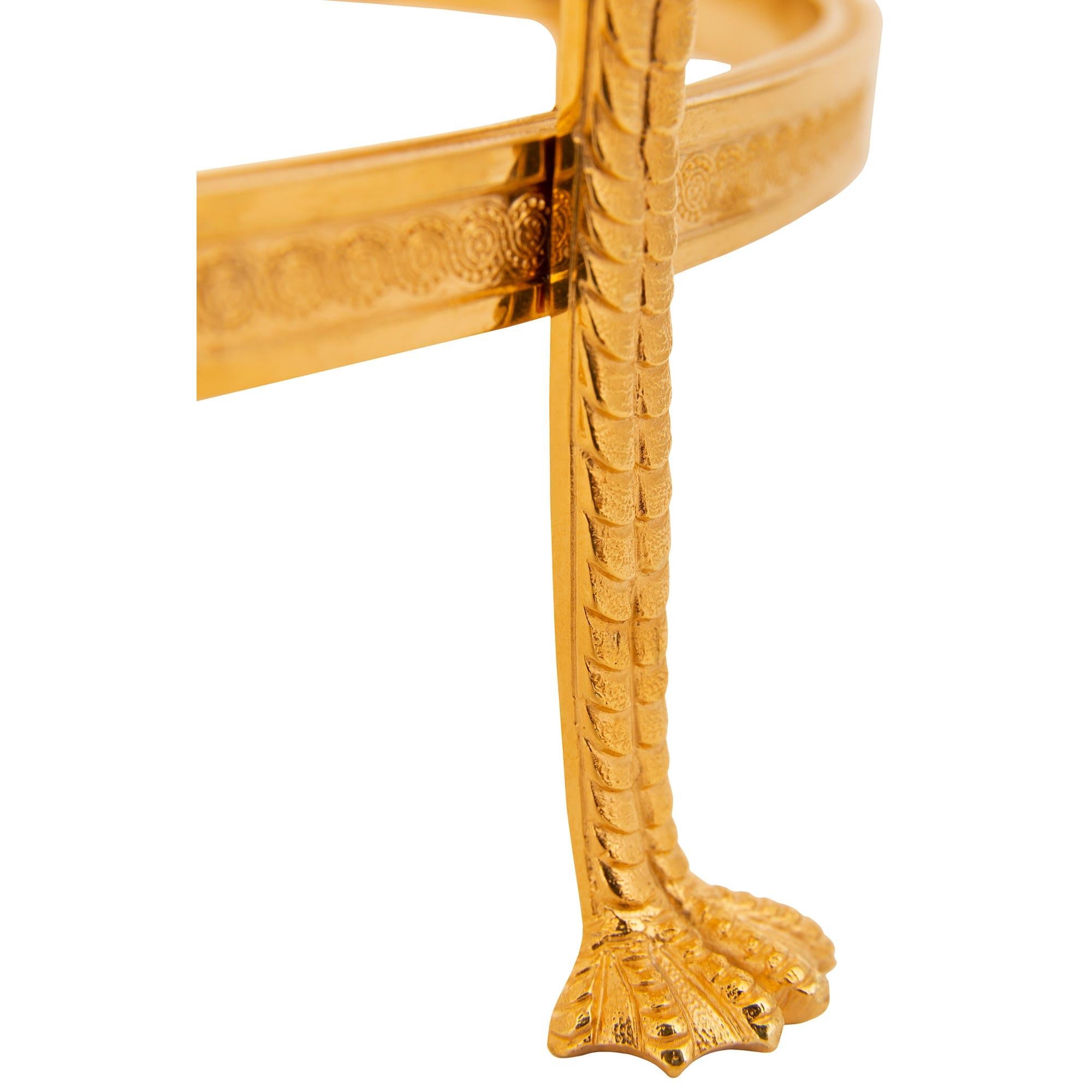 French Turn of the Century Empire st. Ormolu and Crystal centerpiece For Sale 3
