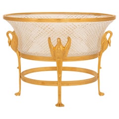 French Turn of the Century Empire st. Ormolu and Crystal centerpiece