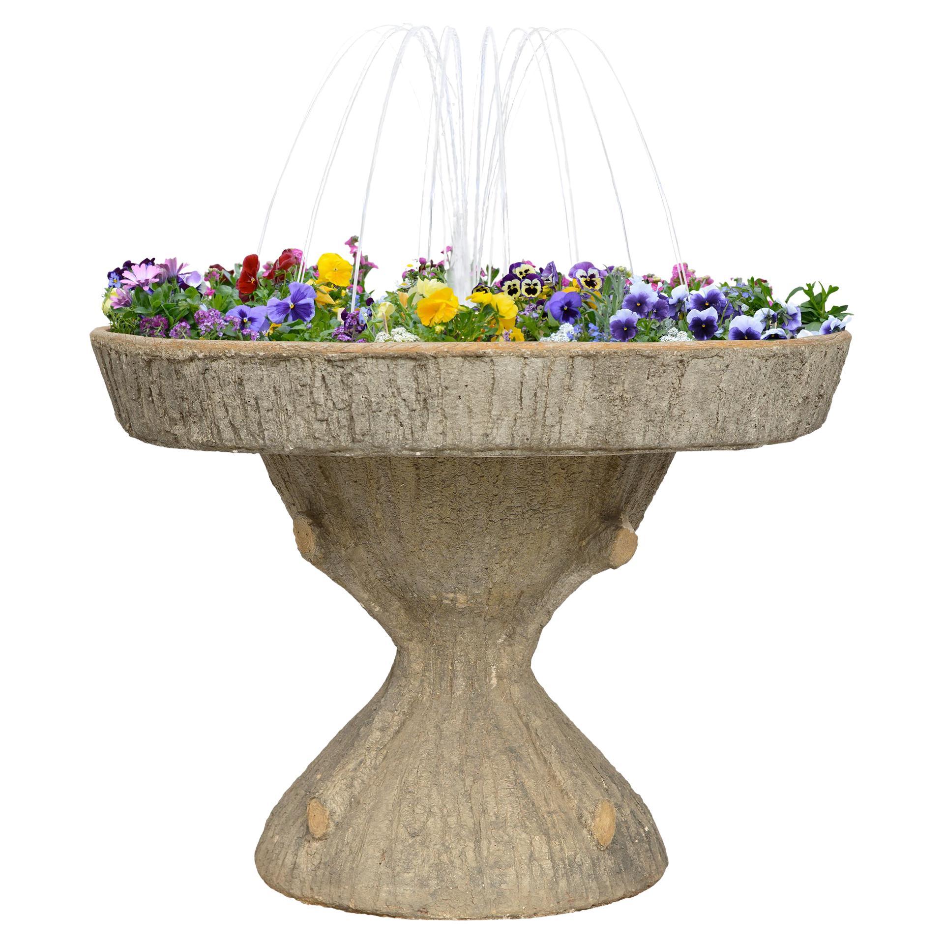 French Turn of the Century Faux Bois Fountain Planter For Sale