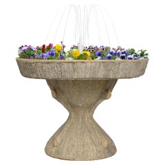French Turn of the Century Faux Bois Fountain Planter