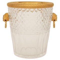 French Turn of the Century Louis XVI st. Baccarat Crystal and Ormolu ice bucket