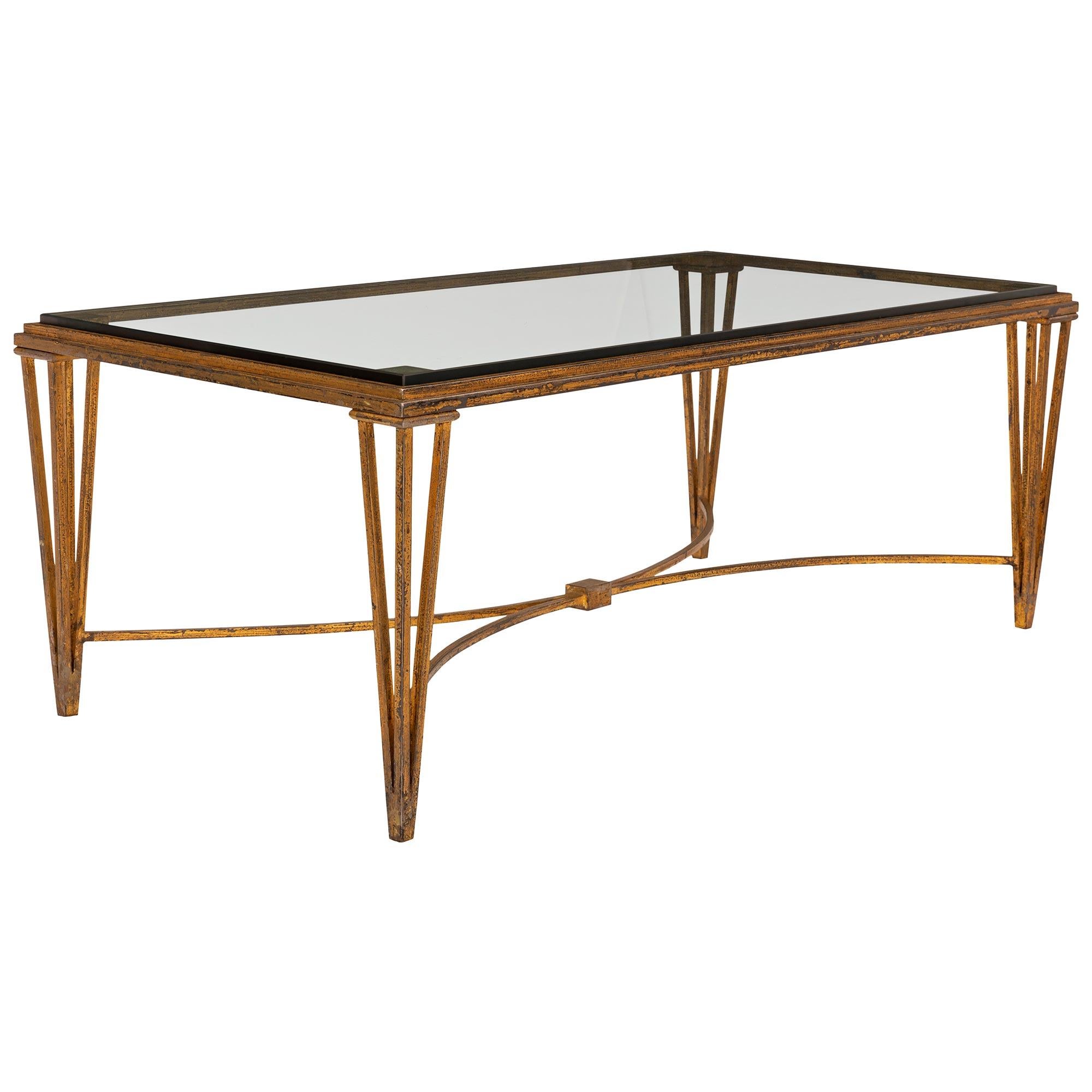 Gilt French Turn of the Century Louis XVI St. Coffee Table by Maison Ramsey