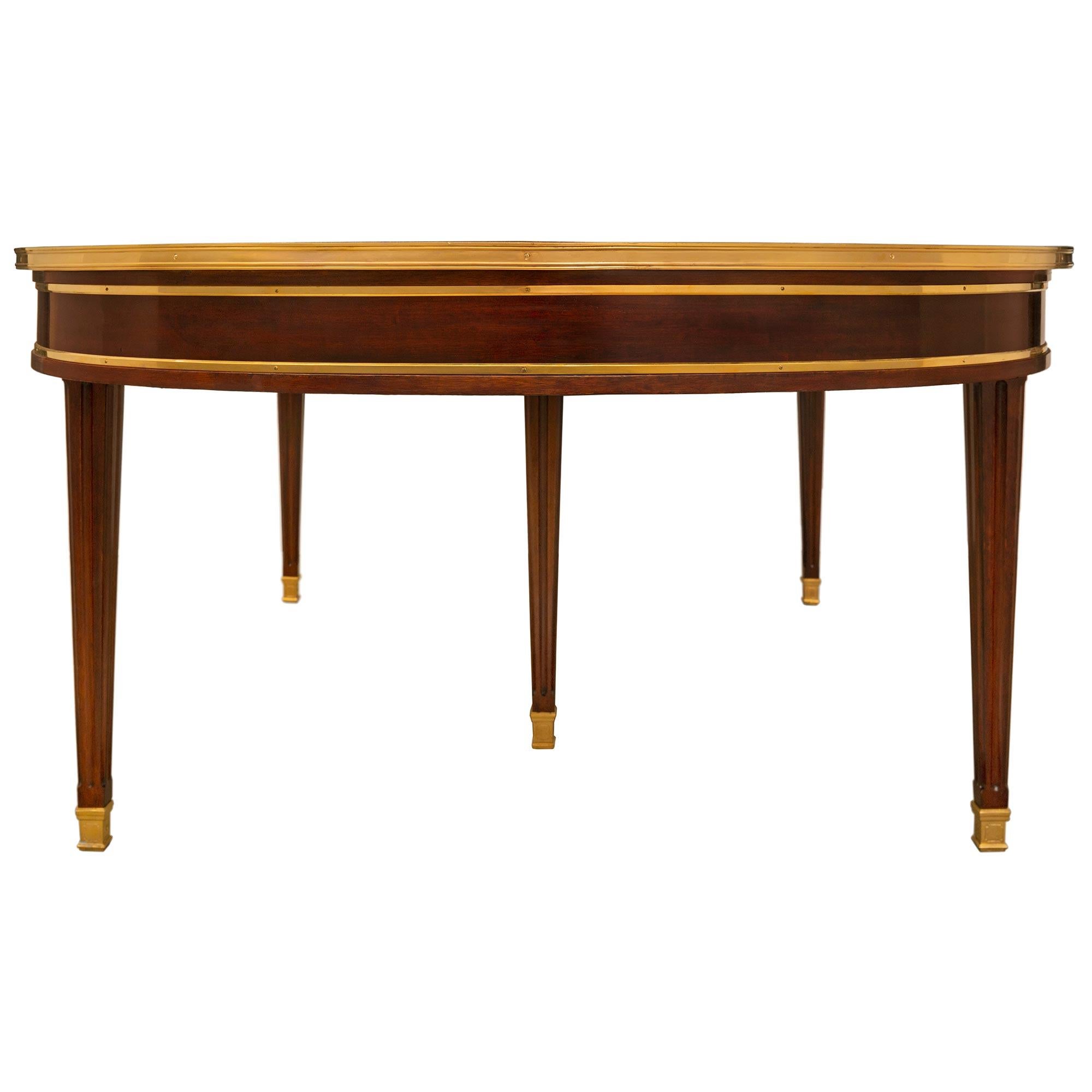 20th Century French Turn of the Century Louis XVI St. Mahogany and Ormolu Dining Table For Sale