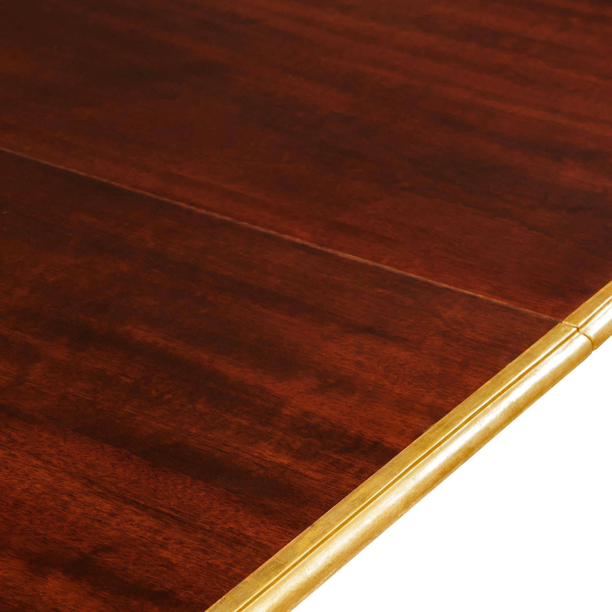 French Turn of the Century Louis XVI st. Mahogany and Ormolu dining table For Sale 2