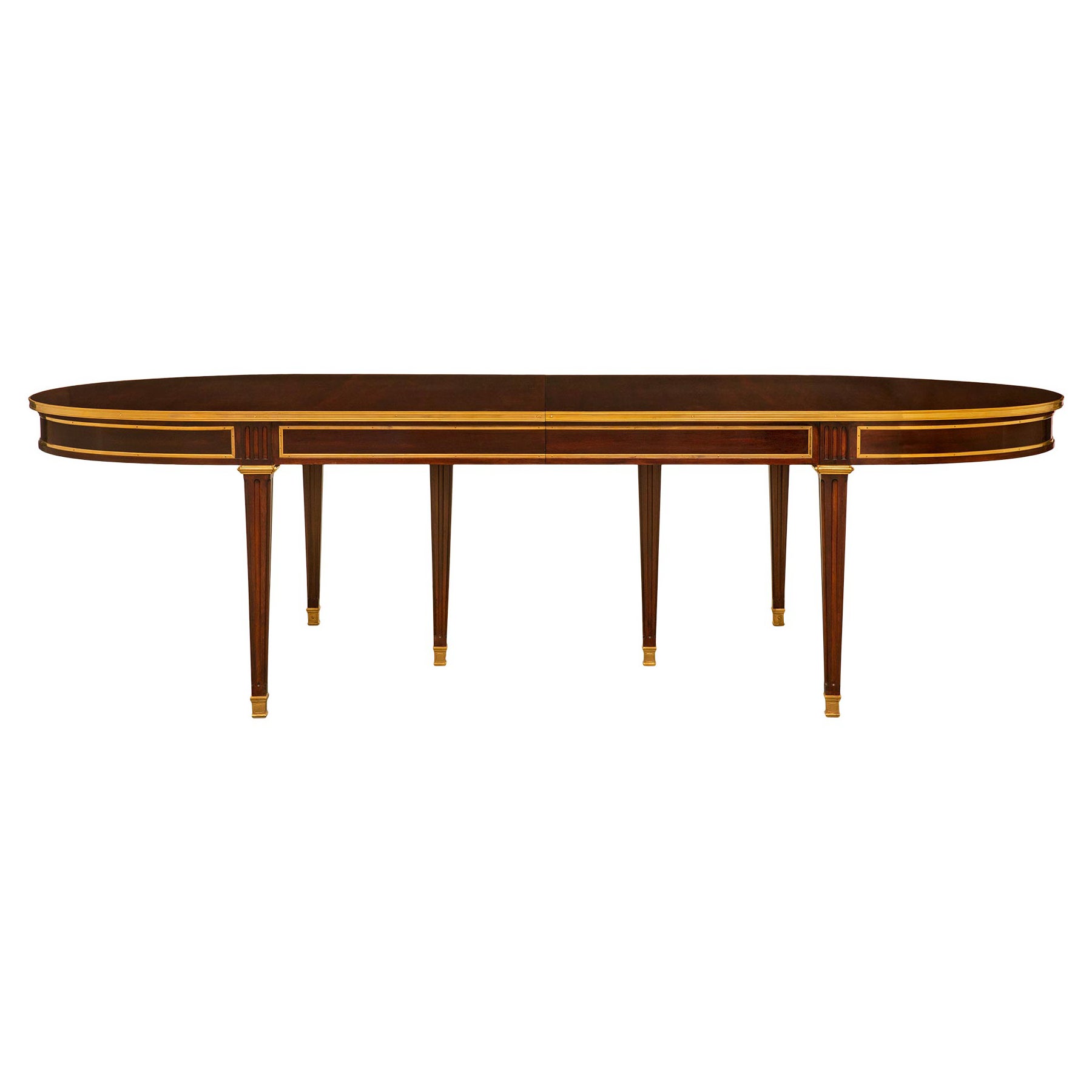 Mesa de Comedor Francesa de Fin de Siglo Luis XVI de Caoba y Ormolu