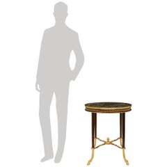 French Turn of the century Louis XVI st. Mahogany, Ormolu, and marble side table