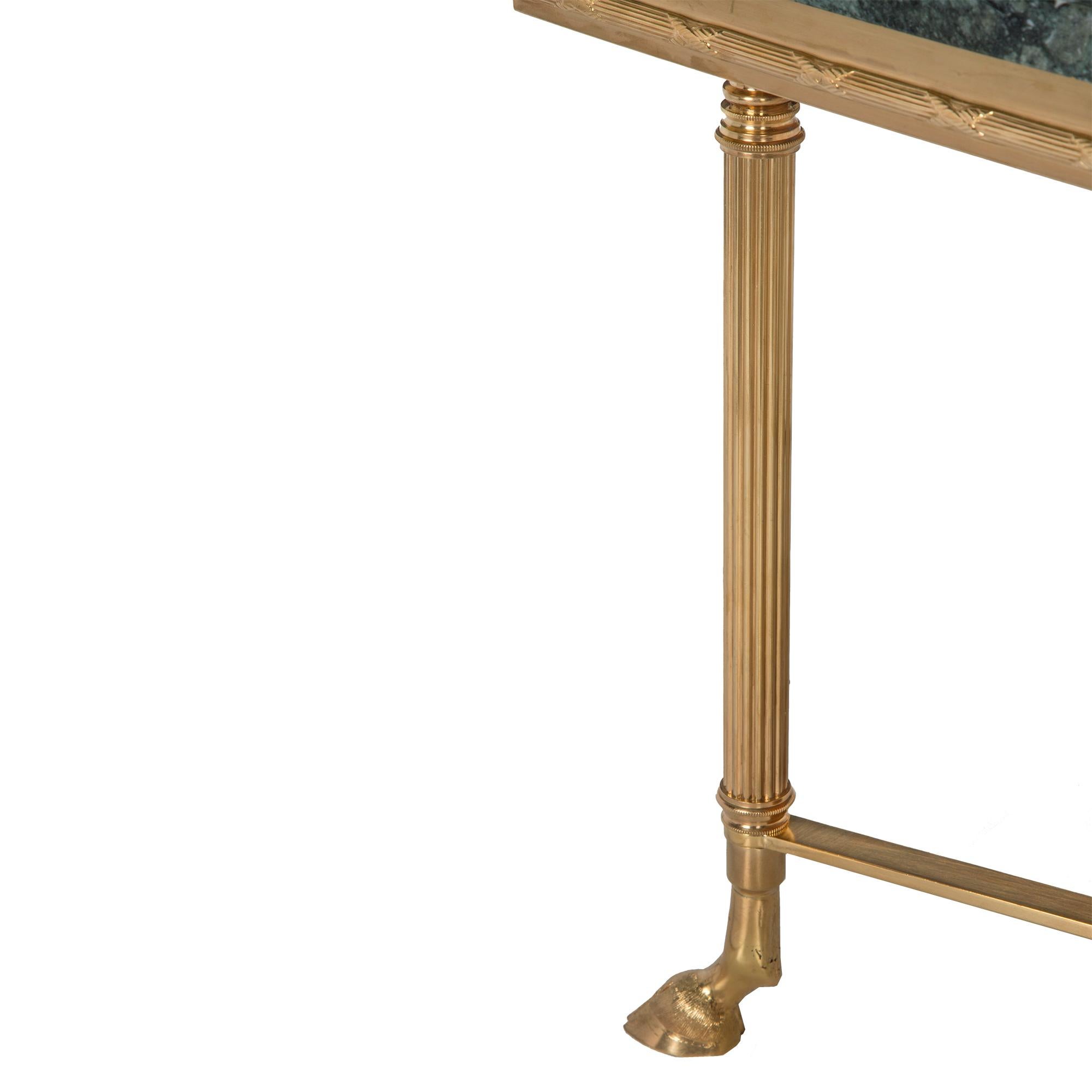 French Turn of the Century Louis XVI Style Ormolu and Marble Coffee Table 1
