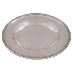 French Turn of the Century Neoclassical Style Sterling Silver Round Platter