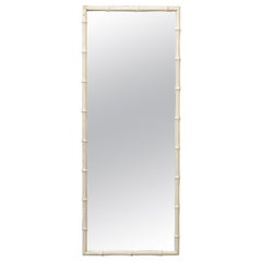 French Turn of the Century Painted Faux Bamboo Rectangular Mirror, circa 1900