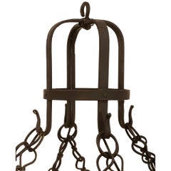 French Turn Of The Century Renaissance St. Wrought Iron Chandelier