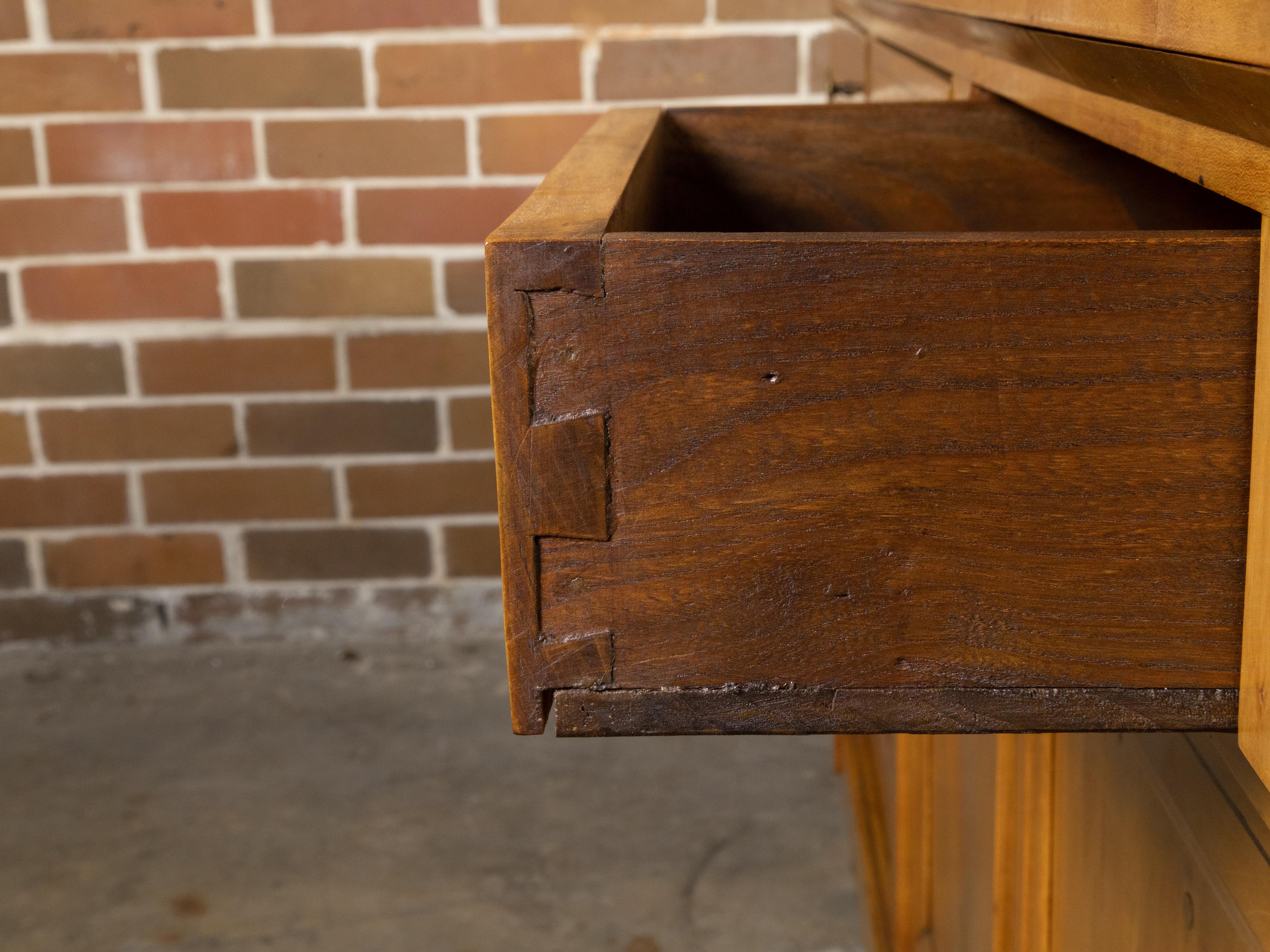 French Turn of the Century Walnut Buffet with Three Drawers over Three Doors For Sale 6