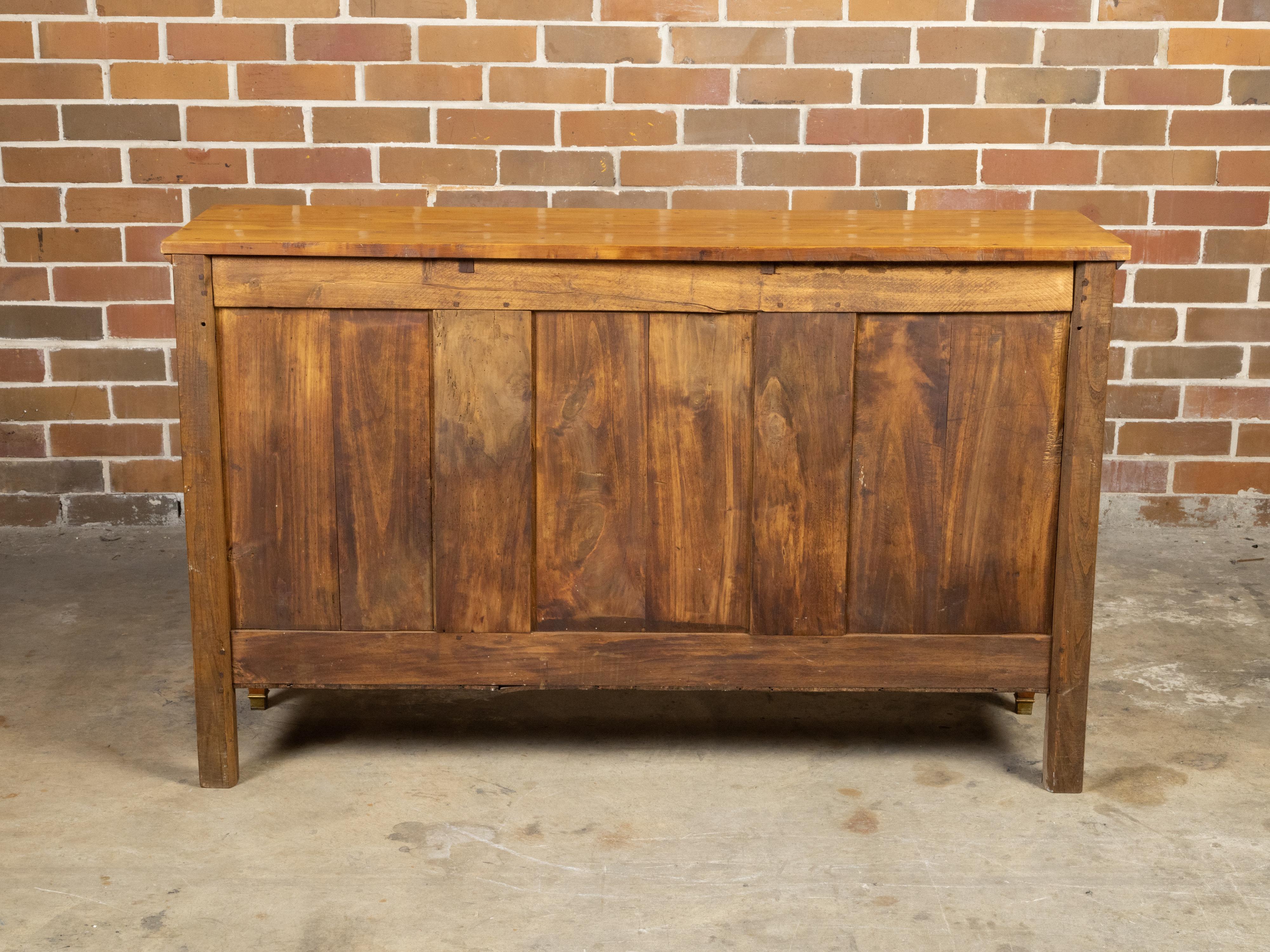 French Turn of the Century Walnut Buffet with Three Drawers over Three Doors For Sale 2
