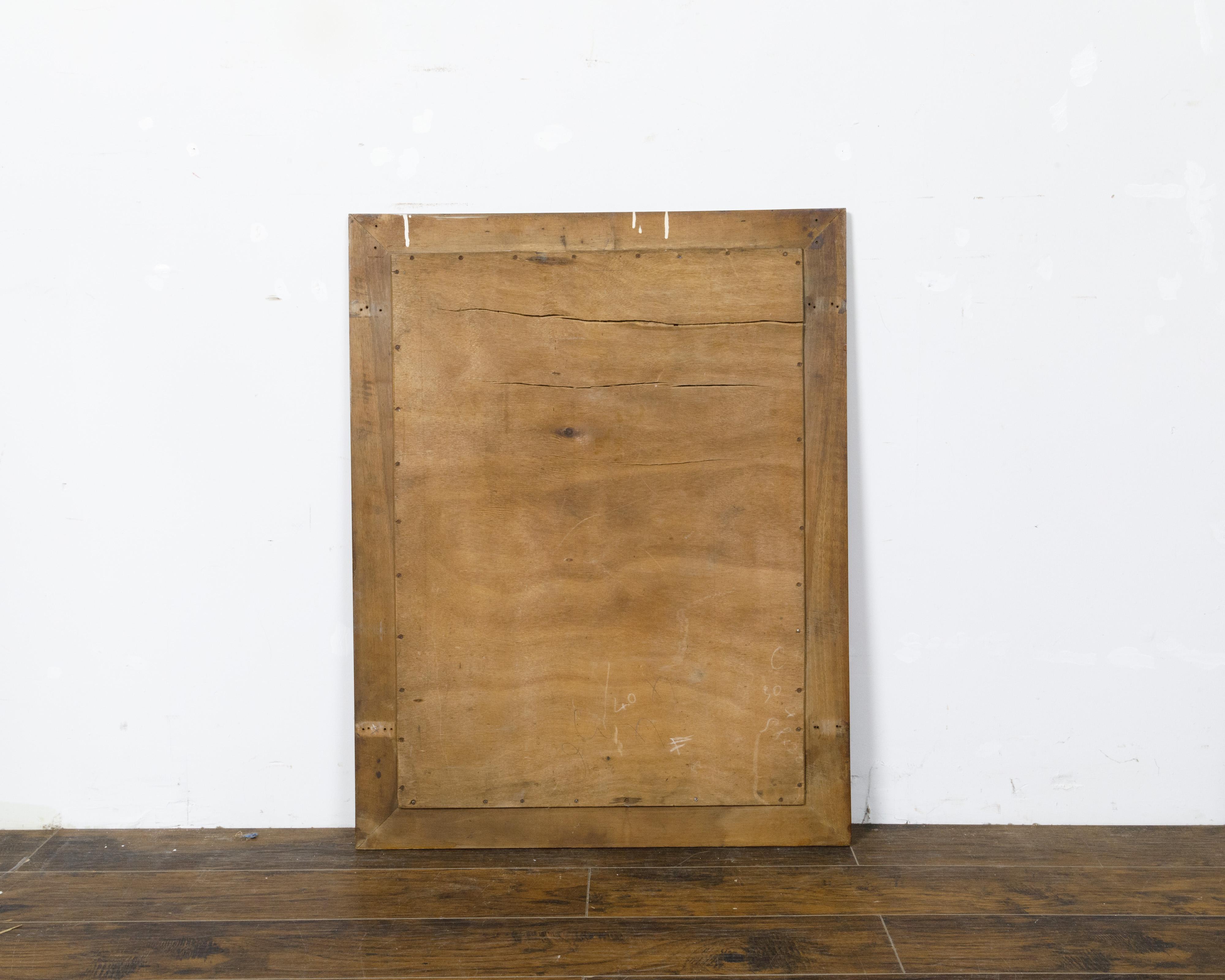 French Turn of the Century Walnut Rectangular Mirror, circa 1900 In Good Condition For Sale In Atlanta, GA