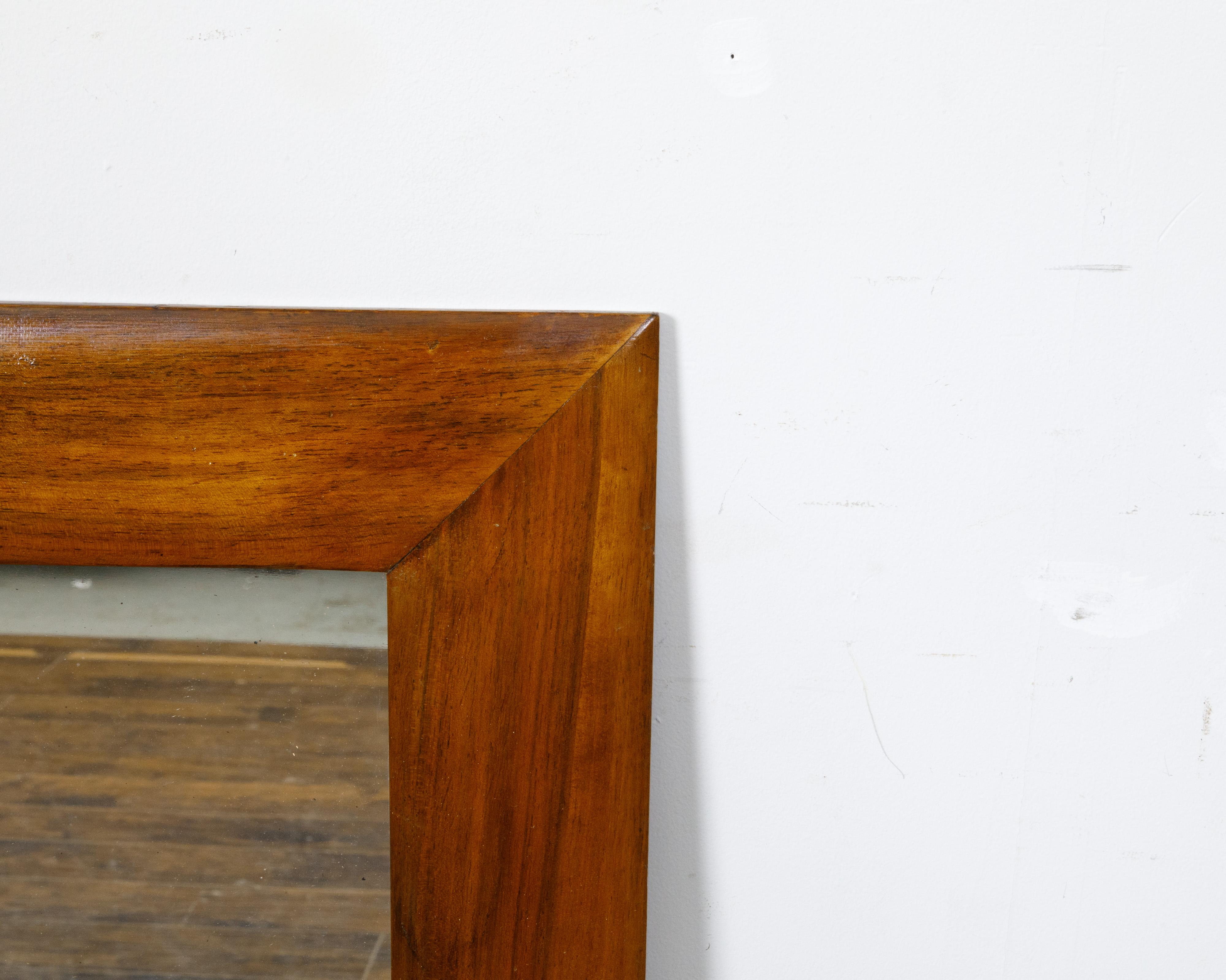 French Turn of the Century Walnut Rectangular Mirror, circa 1900 For Sale 1