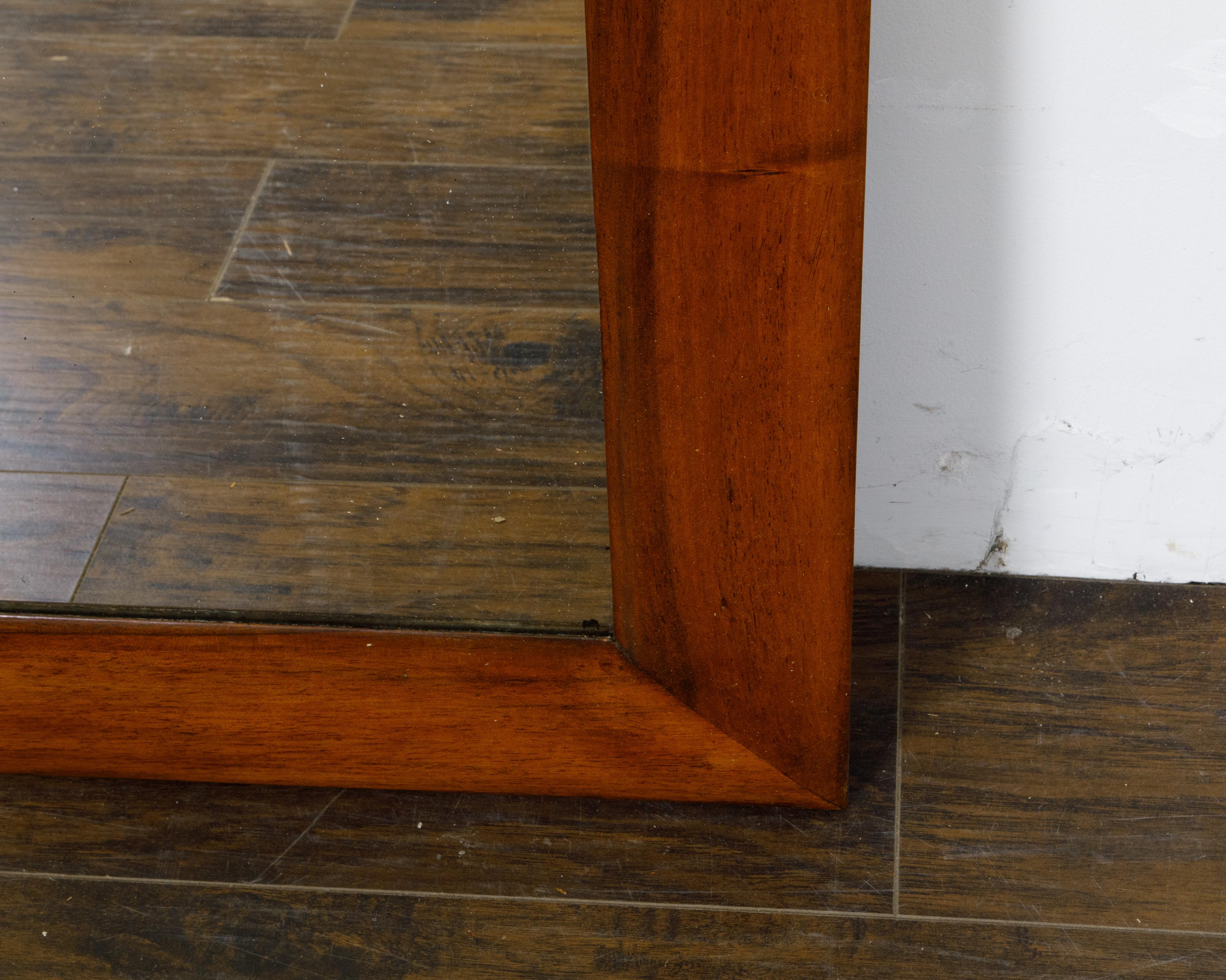 French Turn of the Century Walnut Rectangular Mirror, circa 1900 For Sale 2