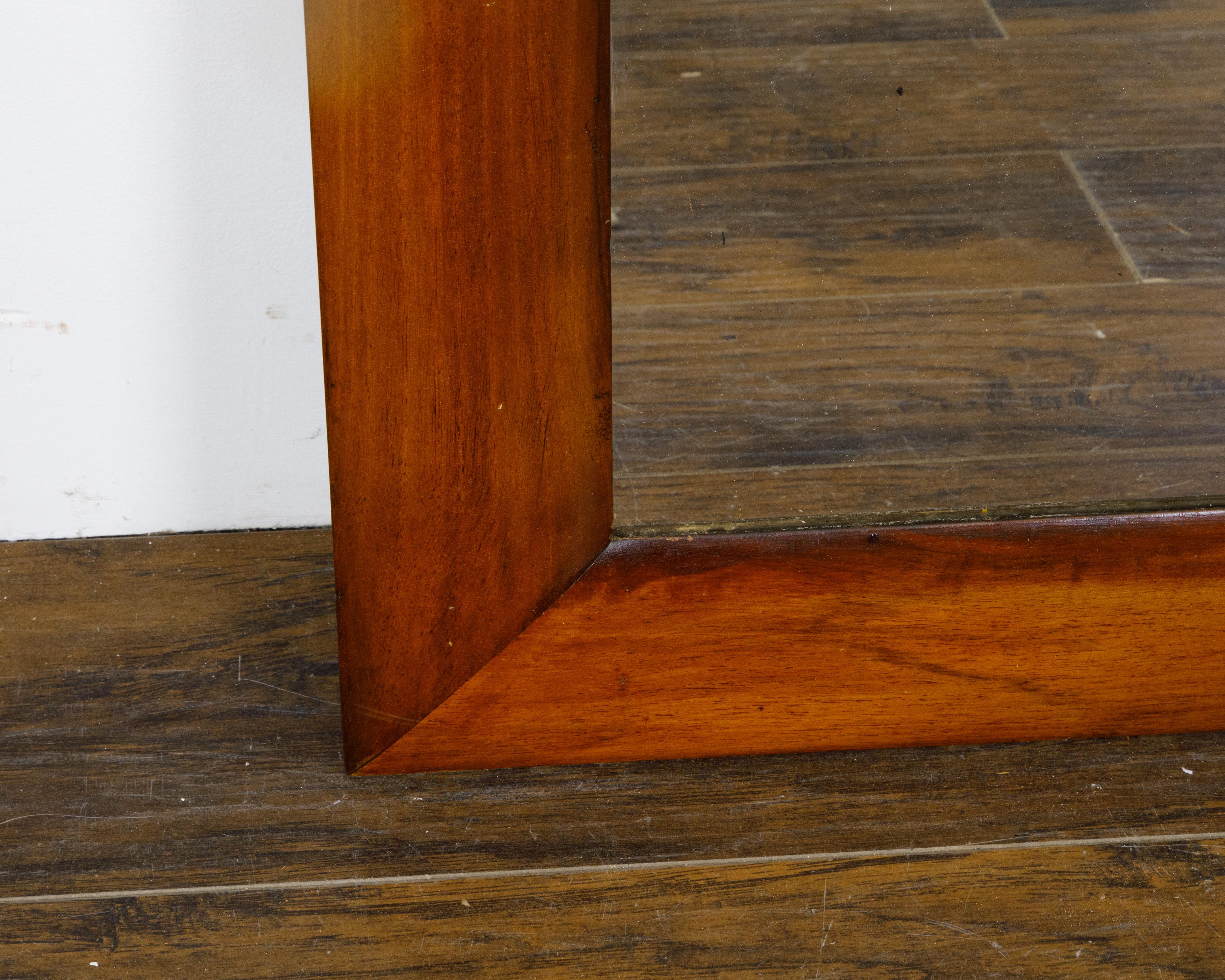 French Turn of the Century Walnut Rectangular Mirror, circa 1900 For Sale 3