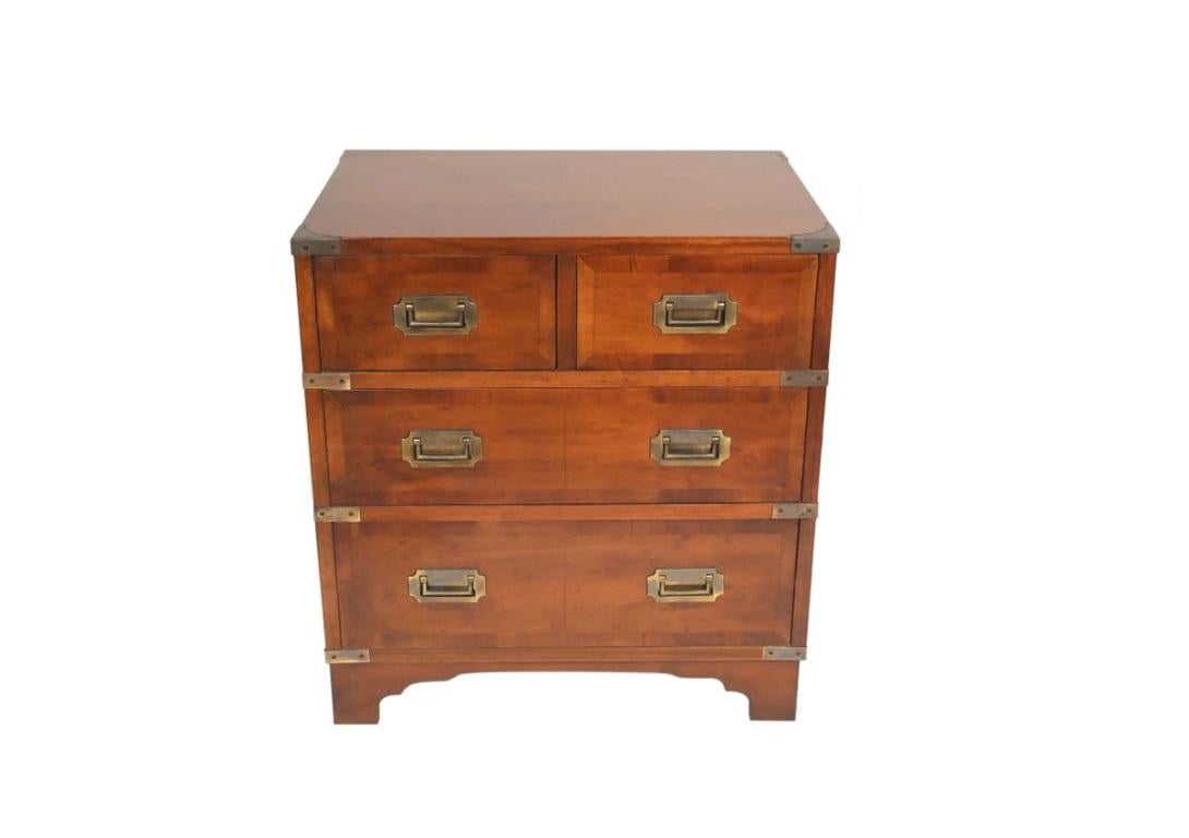 Campaign French Turn of the Century Wood Navy Chest with Brass Hardware For Sale
