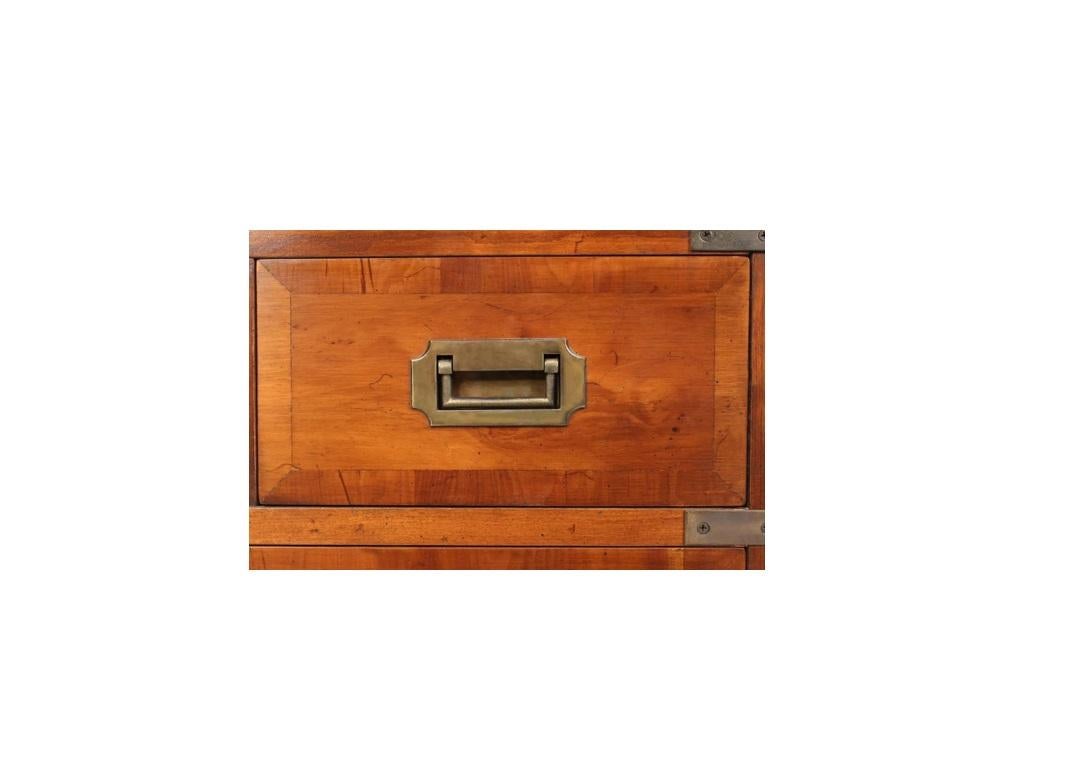 French Turn of the Century Wood Navy Chest with Brass Hardware For Sale 4