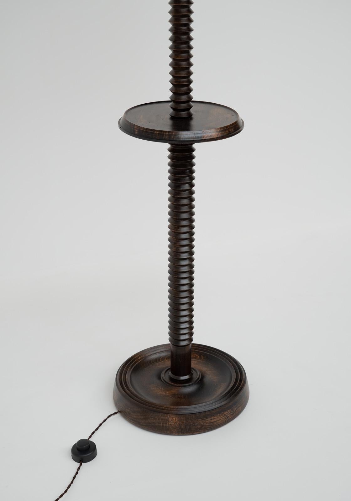 French Turned Floor Lamp, 1950s, France For Sale 4