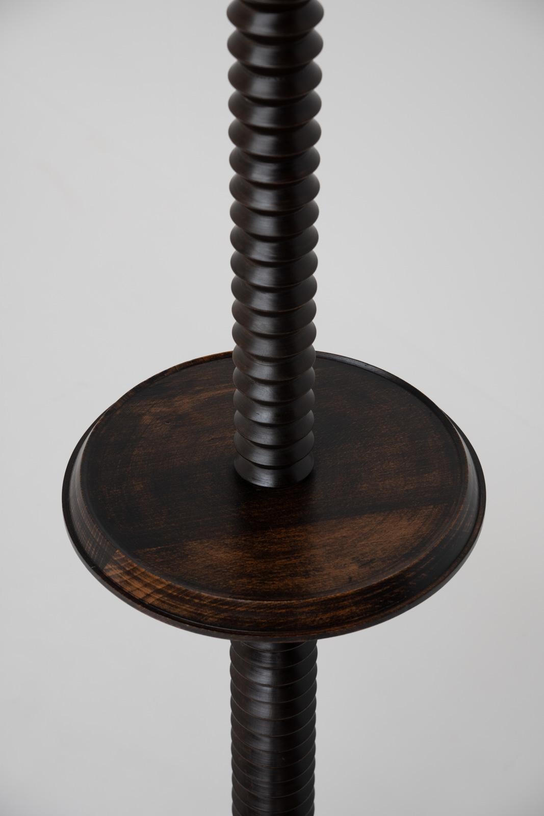 Rustic French Turned Floor Lamp, 1950s, France For Sale