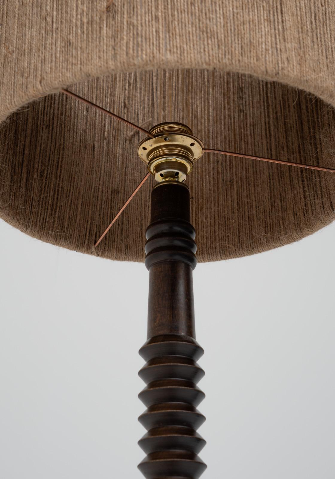 French Turned Floor Lamp, 1950s, France For Sale 3
