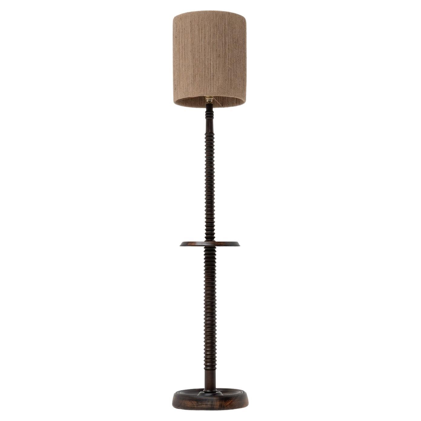 French Turned Floor Lamp, 1950s, France