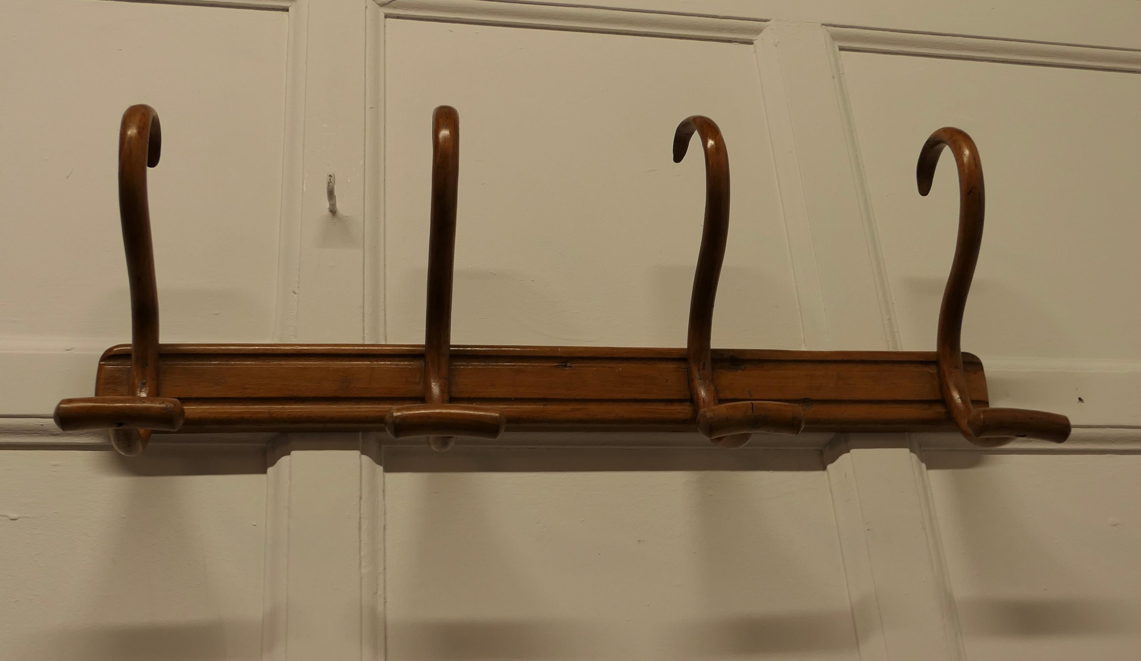Arts and Crafts French Turned Golden Beech Hat and Coat Rack  For Sale