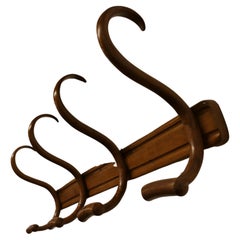 French Turned Golden Beech Hat and Coat Rack