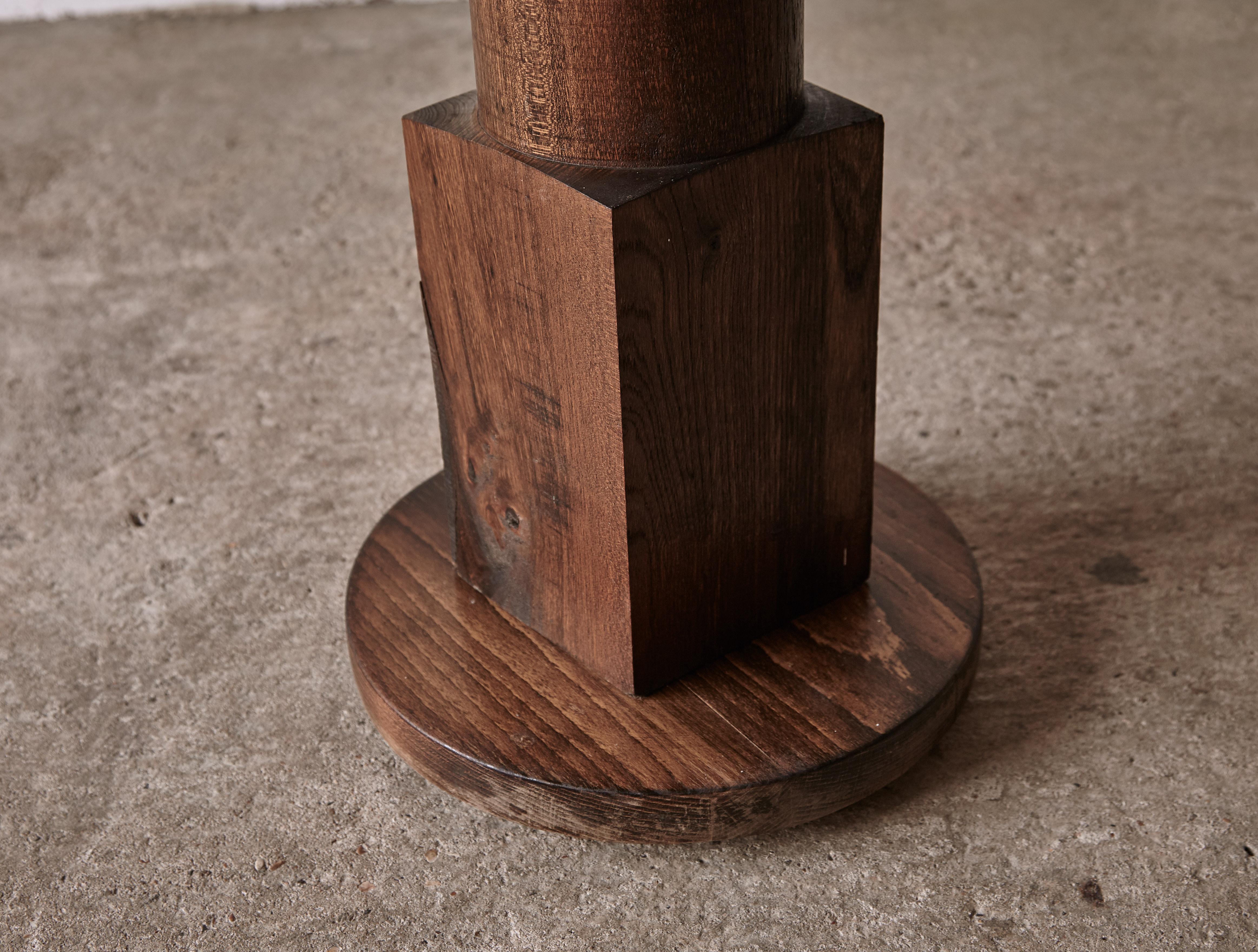 French Turned Oak Pedestal, in the Style of Charles Dudouyt, 1940s / 50s In Good Condition In London, GB
