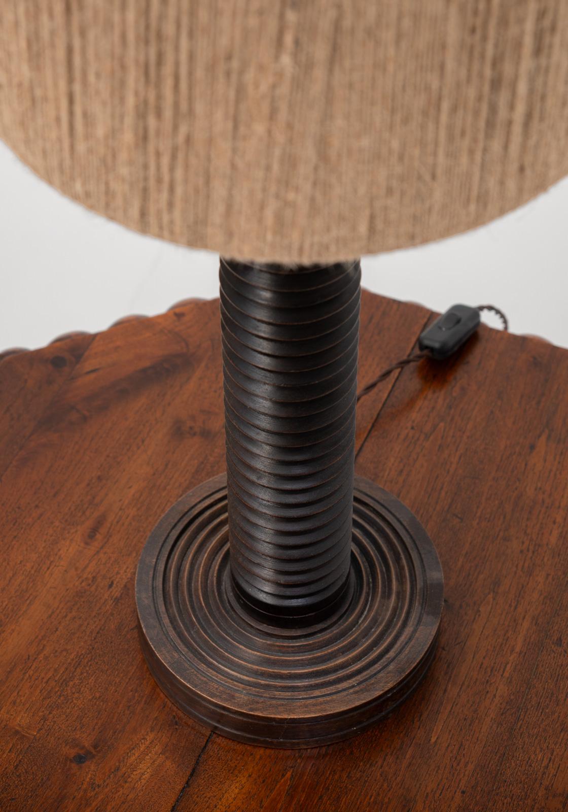 French Turned Table Lamp, 1950s, France 1