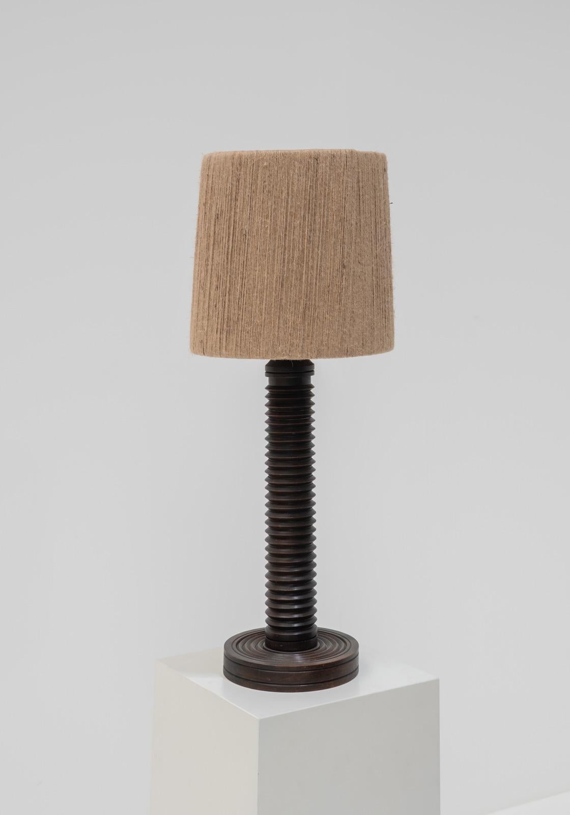 French Turned Table Lamp, 1950s, France 2