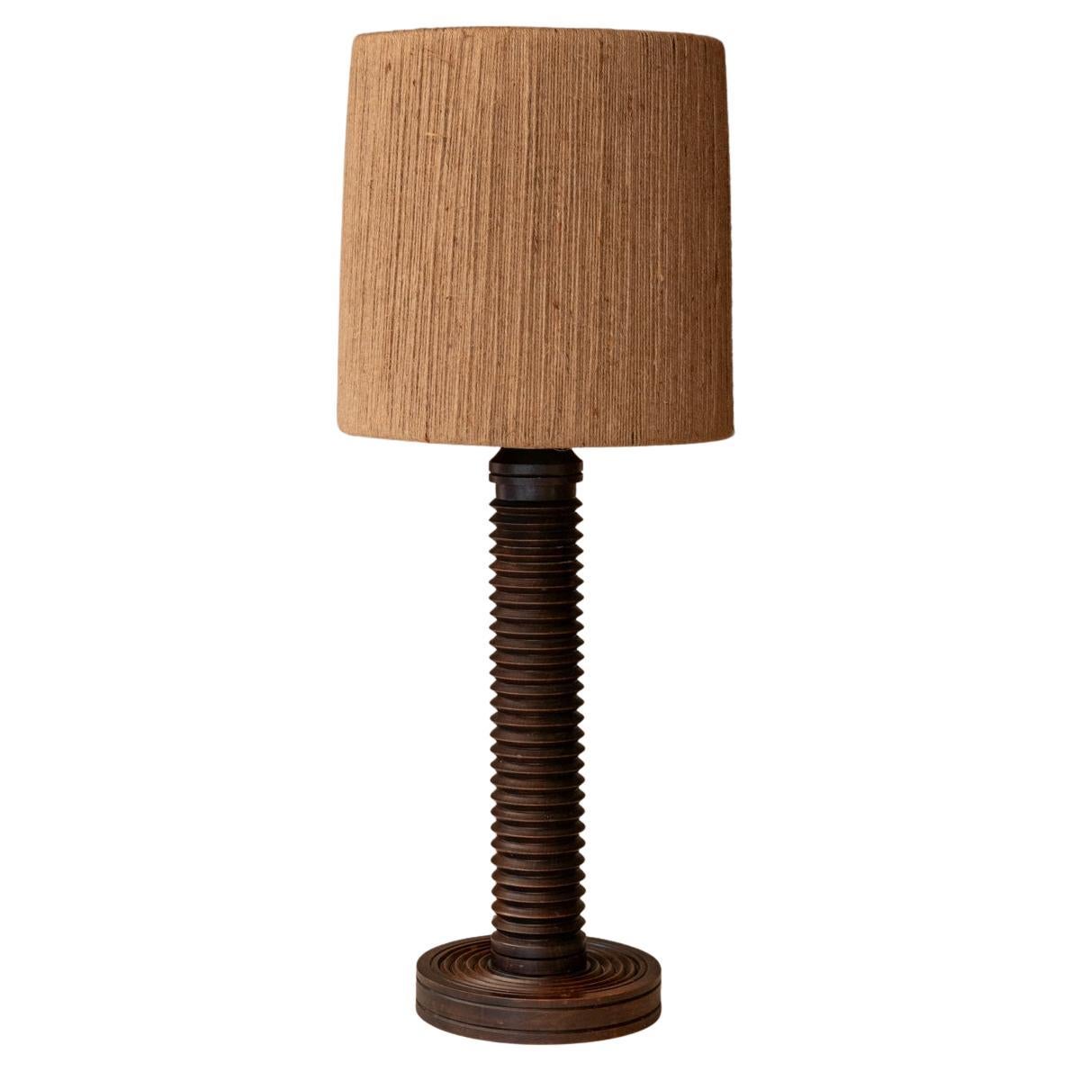 French Turned Table Lamp, 1950s, France