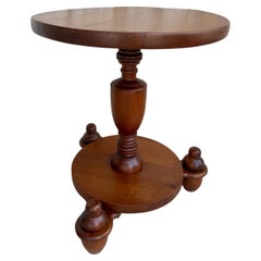 Table d'appoint en bois tourné/ Guéridon