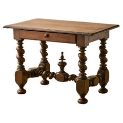 French Turned Wood Writing Table