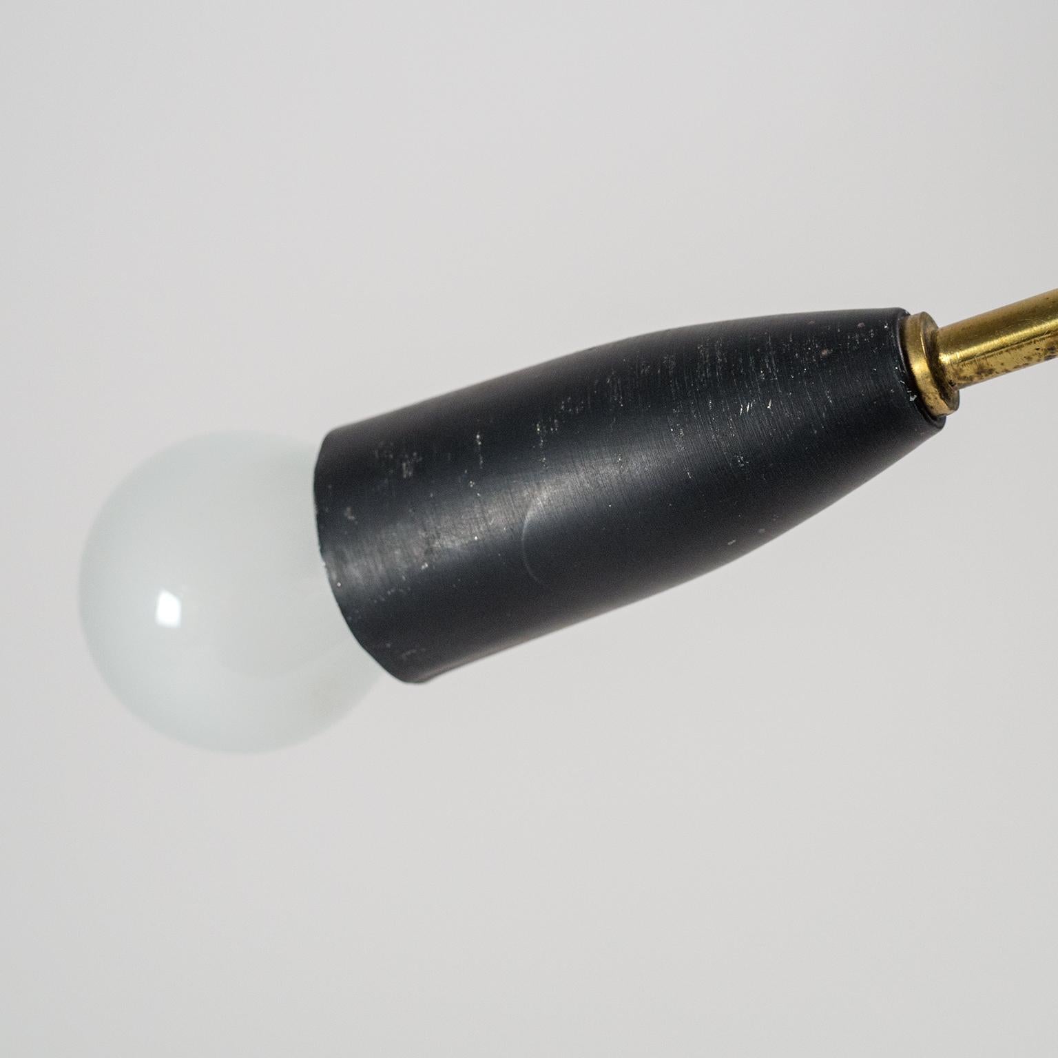 French Twelve-Arm Brass Sputnik Chandelier, 1950s 2