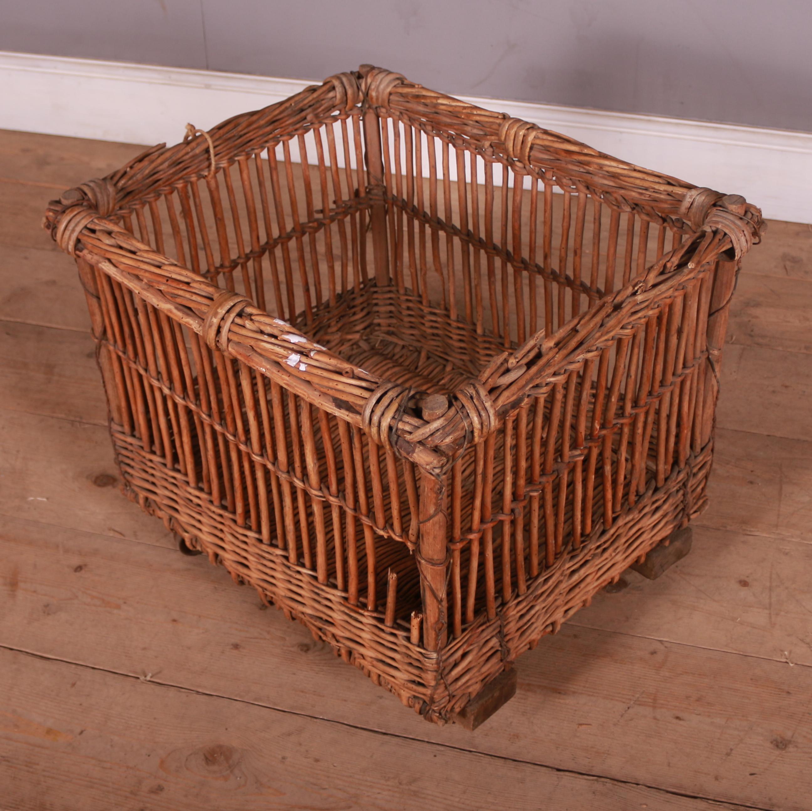 Wood French Twig Log Basket