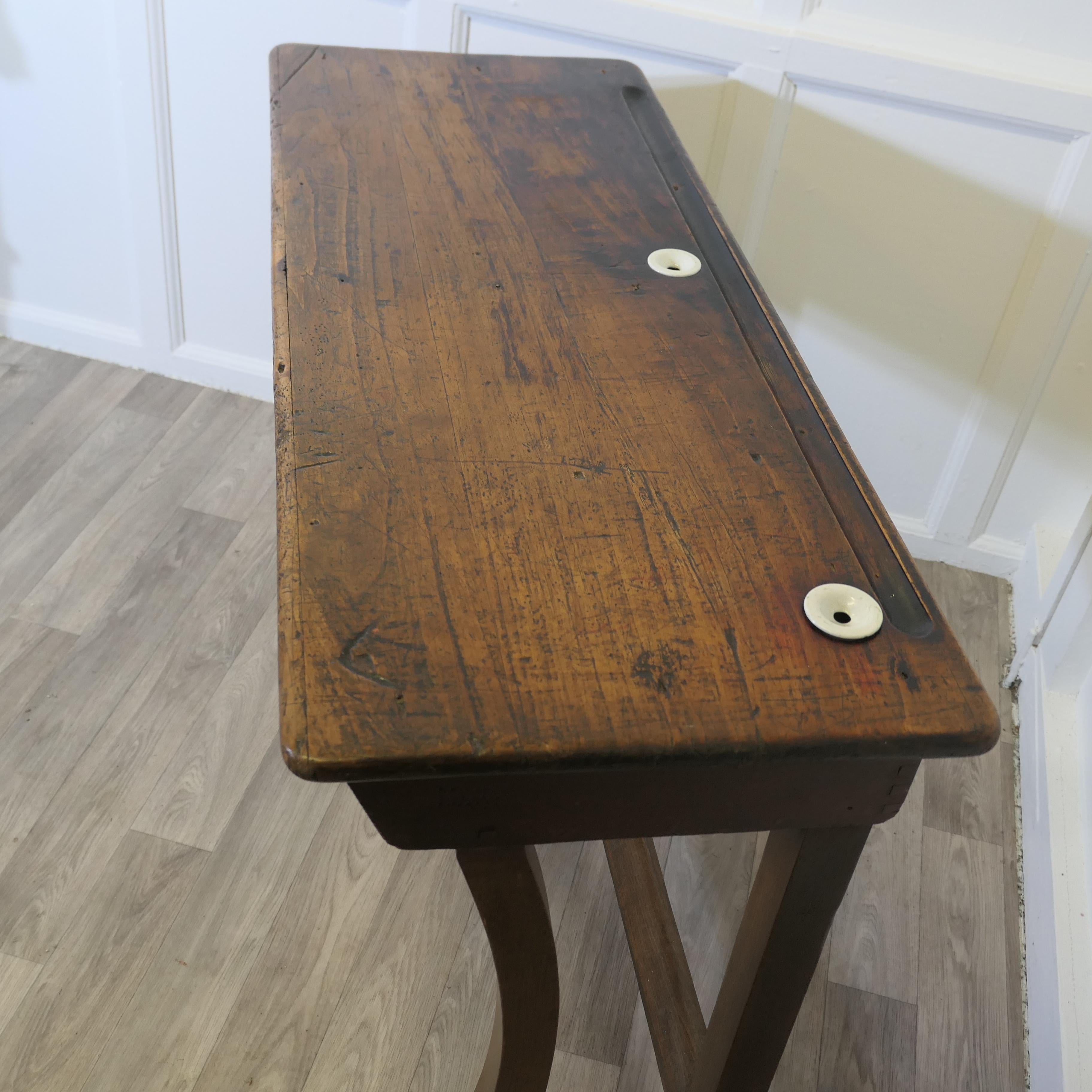 French Twin Clerks Reception Desk, Rustic Pine, Greeter 1