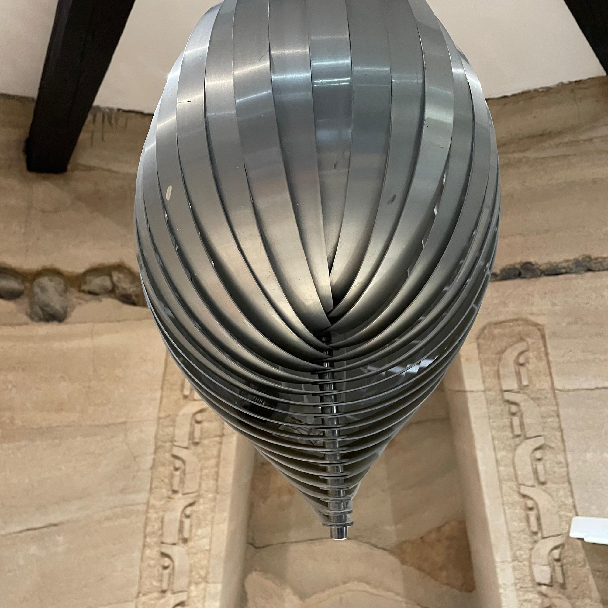 1970s French Ceiling Pendant Twist Lamp Aluminum Spiral Henri Mathieu France For Sale 3
