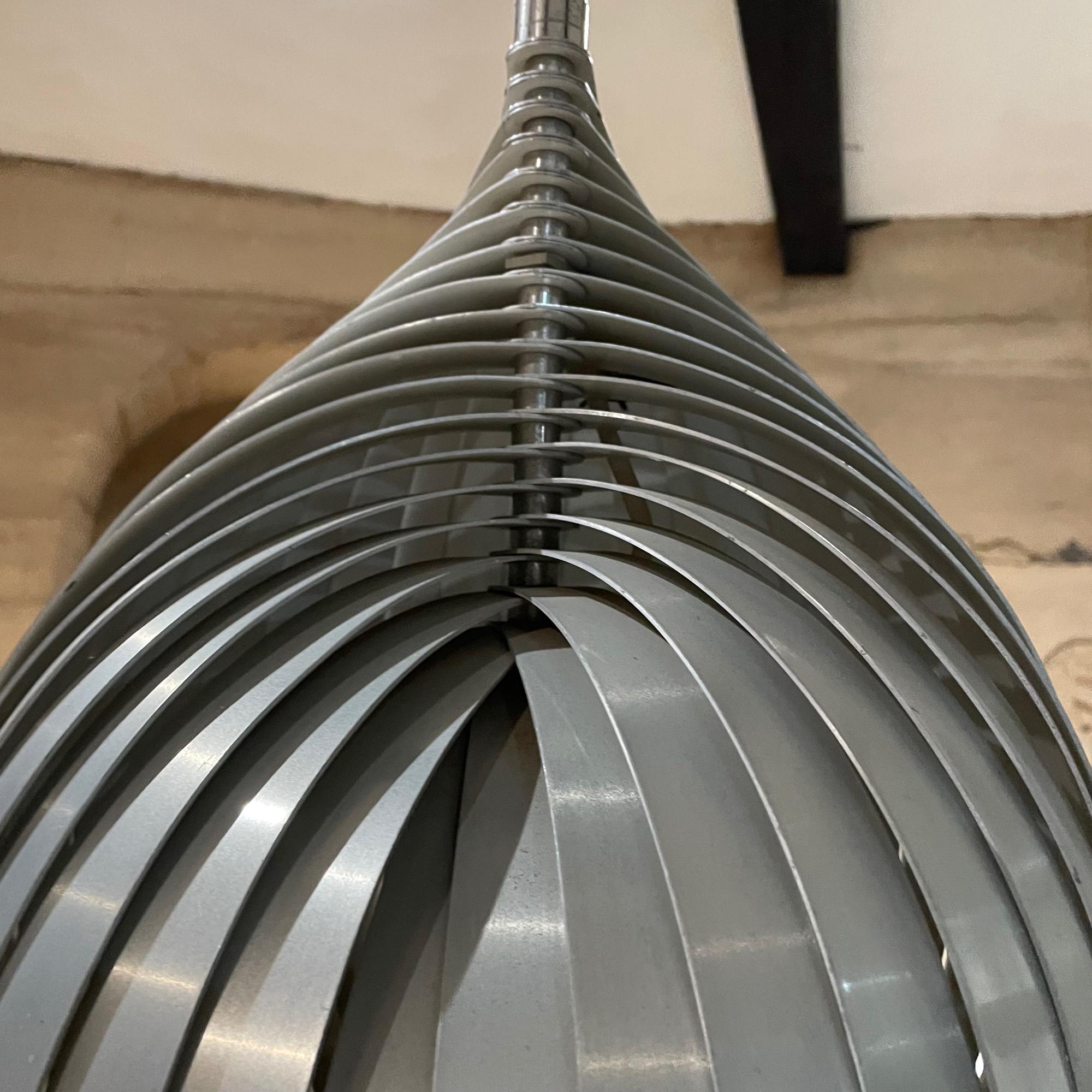 1970s French Ceiling Pendant Twist Lamp Aluminum Spiral Henri Mathieu France For Sale 4