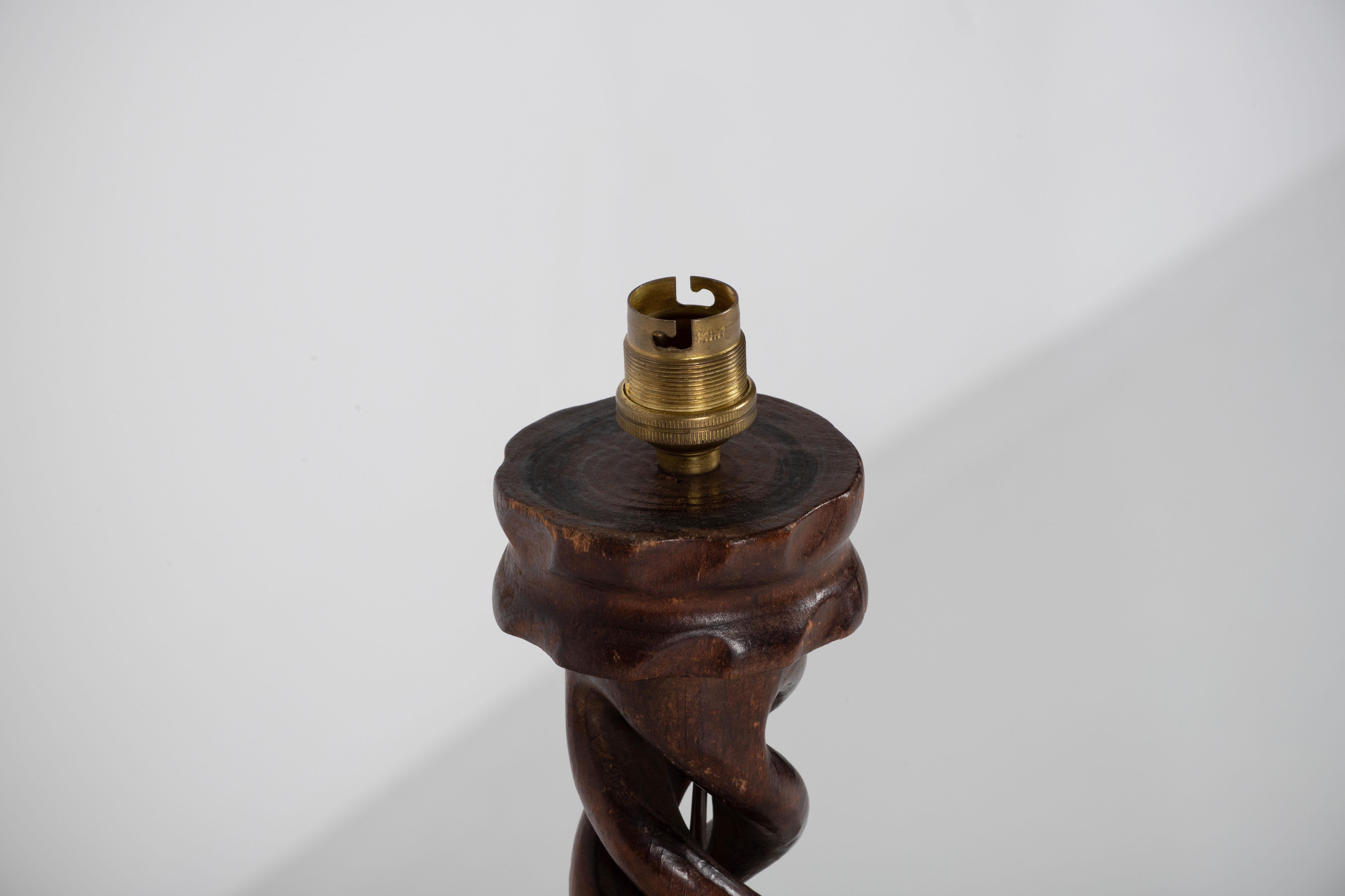 French Twist Turned Table Lamp, France, 1940 For Sale 1