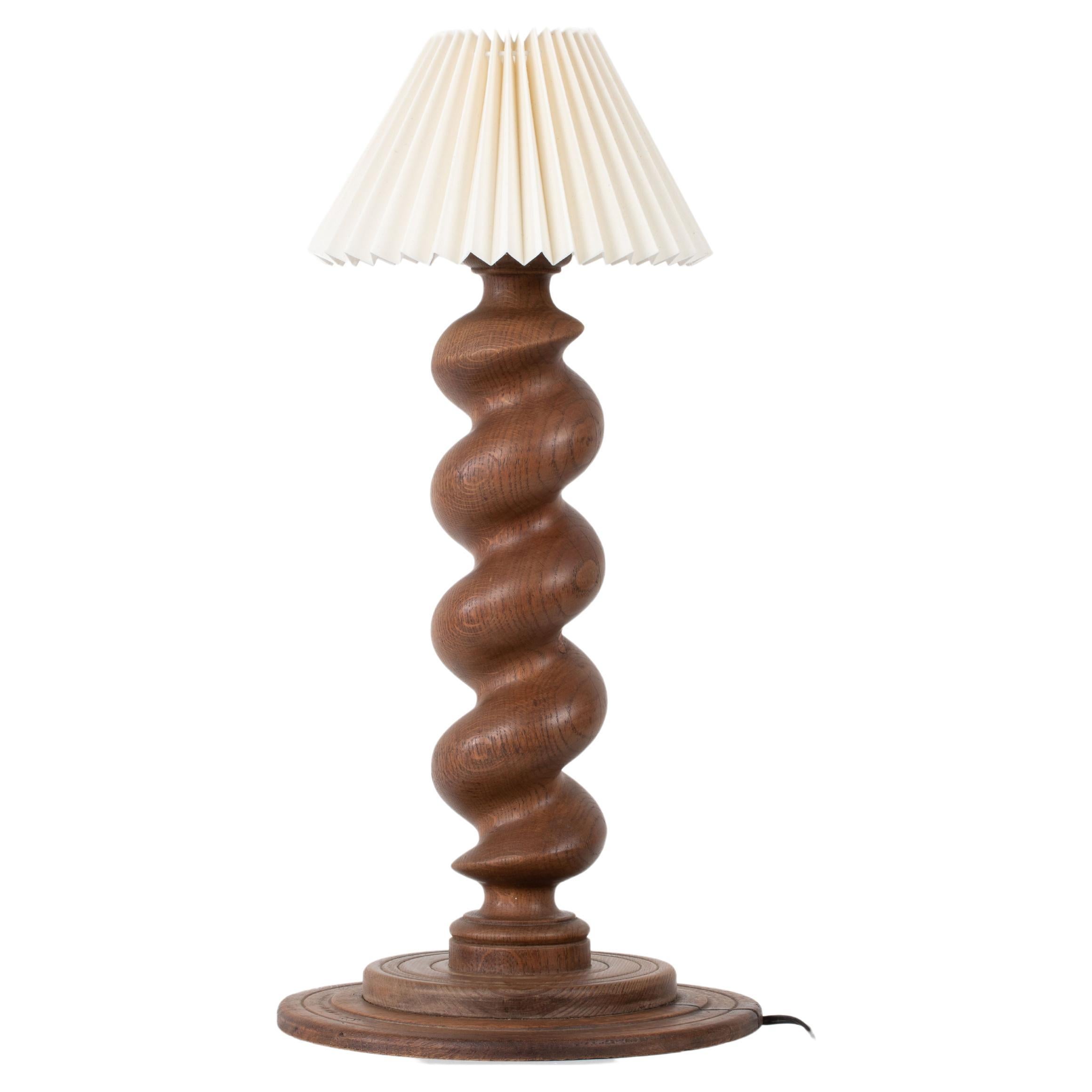 French Twist Turned Table Lamp, France, 1940 For Sale