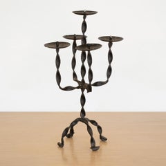 French Twisted Iron Candelabra