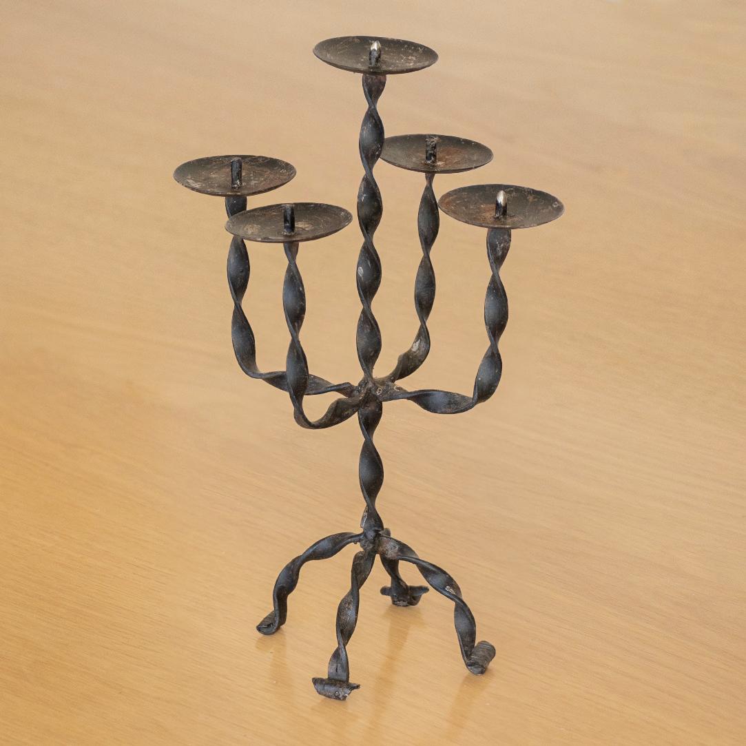 French Twisted Iron Candelabra In Good Condition In Los Angeles, CA