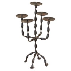 French Twisted Iron Candelabra