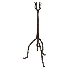 French Twisted Iron Candlestick