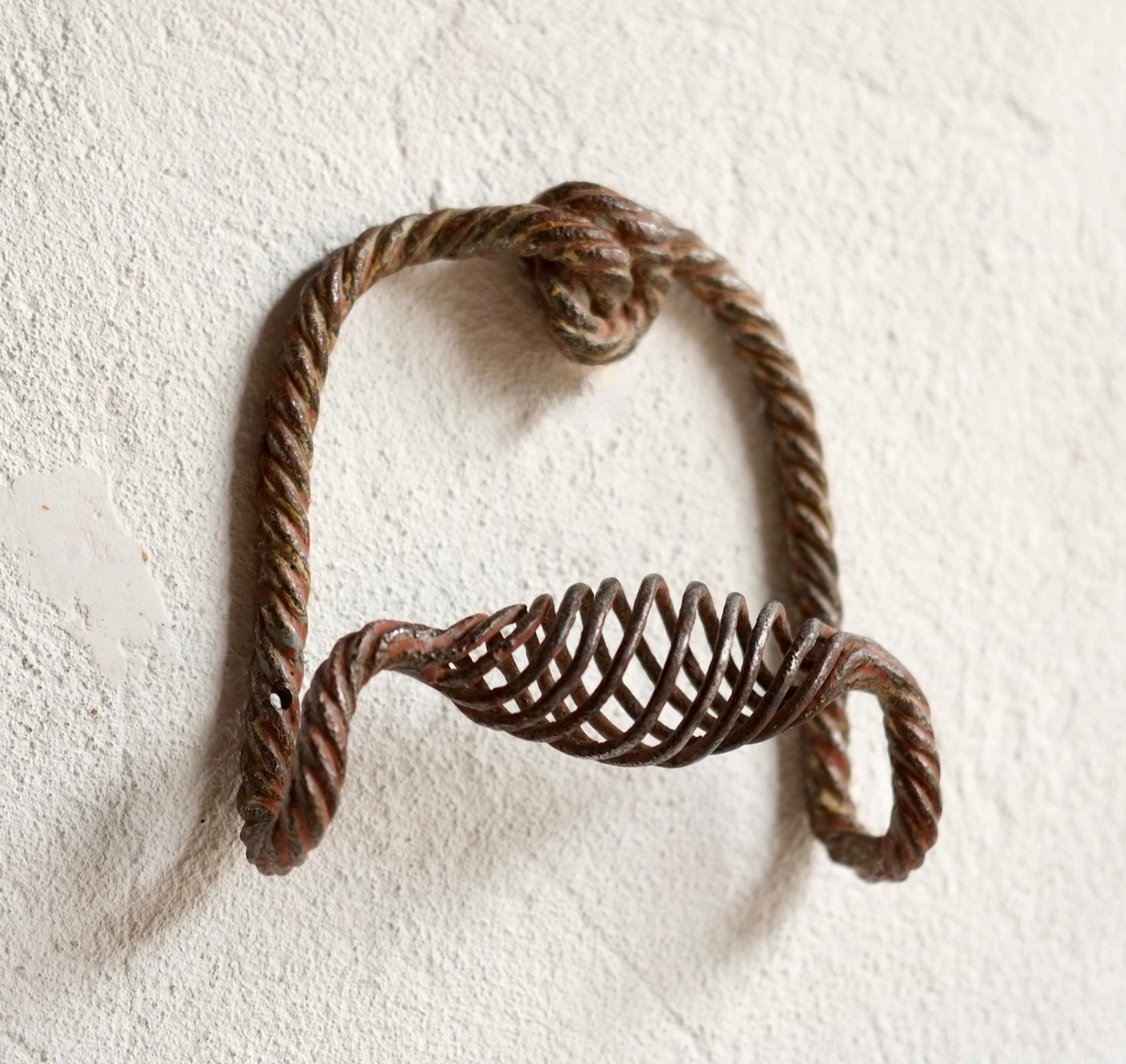 19th Century French Twisted Iron Handle For Sale
